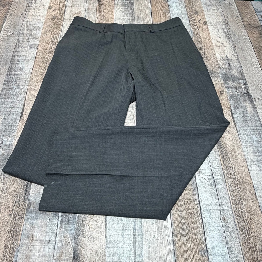 Hugo Boss Dress Pants Men 34x30 Gray Pinstripe Wool Blend Tailored Business